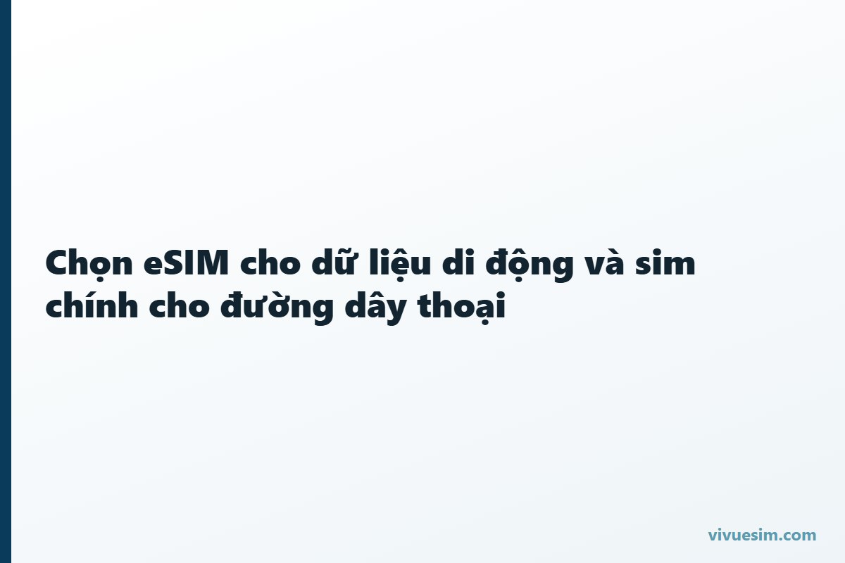 Chọn eSIM cho dữ liệu di động và sim chính cho đường dây thoại