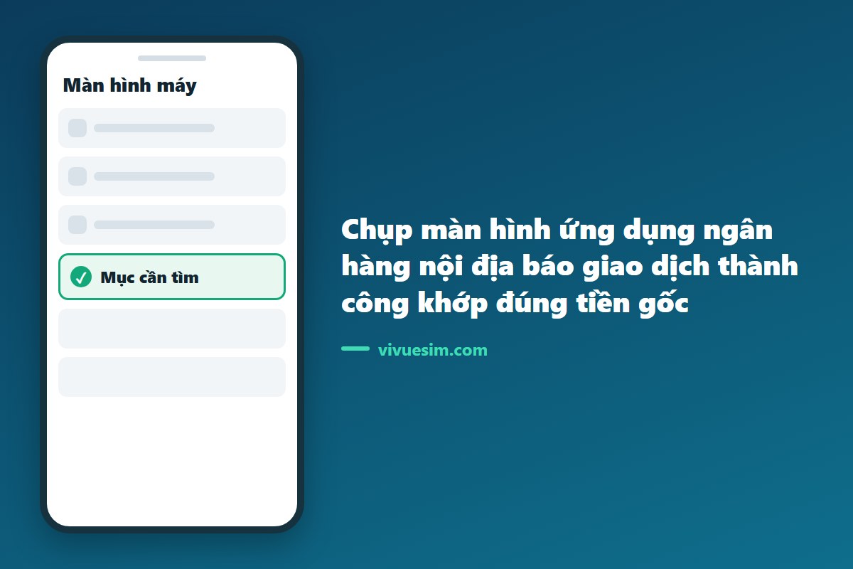 chụp m&agrave;n h&igrave;nh ứng dụng ng&acirc;n h&agrave;ng nội địa b&aacute;o giao dịch th&agrave;nh c&ocirc;ng khớp đ&uacute;ng tiền gốc