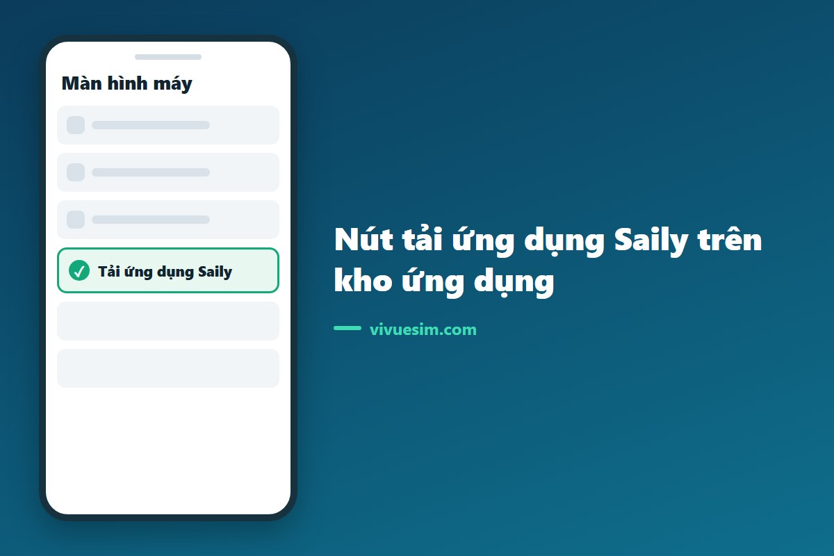 Ảnh chụp màn hình điện thoại hiển thị nút tải ứng dụng Saily trên kho ứng dụng